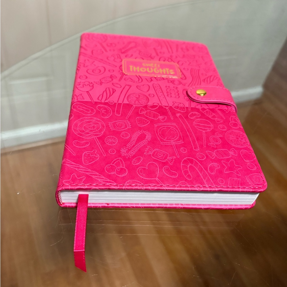 Jmle  Padded Leatherette Cover Journal Magnetic Peach  Lined Diary